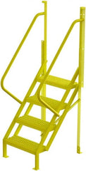 TRI-ARC - 82" 4 Step Configurable Crossover Ladder - 50° Incline, 1,000 Lb Capacity, 40" Platform Height, 30" Base Width x 35-1/2" Base Depth, Serrated - Exact Tooling
