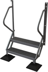 TRI-ARC - 62" 2 Step Configurable Rooftop Ladder - 50° Incline, 500 Lb Capacity, 20" Platform Height, 46-1/4" Base Width x 20" Base Depth, Serrated - Exact Tooling