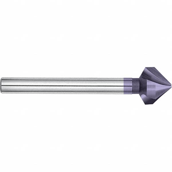 Magafor - 25mm Head Diam, 25/32" Shank Diam, 90° Cobalt Countersink - 4-11/16" OAL, Single End, Straight Shank, Right Hand Cut - Exact Tooling