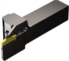 Sandvik Coromant - QS, Internal or External, Left Hand, 0.8" Max Depth of Cut, Indexable Grooving Tool Holder - N123F2-0250-0002-CM Insert Compatibility, 1" Shank Height, 1" Shank Width, 4.7804" OAL, Through Coolant - Exact Tooling