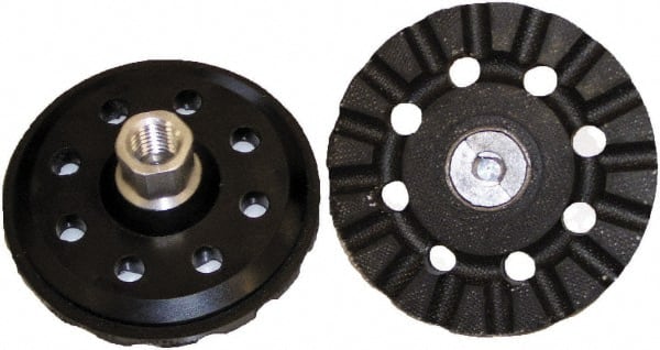 3M - 4" Diam Disc Backing Pad - 5/8" Shank Diam, Hard Density, 15,000 RPM, Roloc TR Compatible - Exact Tooling