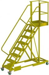 TRI-ARC - 122" 8 Step Configurable Cantilever Ladder - Supported, 300 Lb Capacity, 80" Platform Height, 30" Base Width x 89" Base Depth, Perforated Tread - Exact Tooling