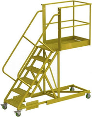 TRI-ARC - 102" 6 Step Configurable Cantilever Ladder - Supported, 300 Lb Capacity, 60" Platform Height, 30" Base Width x 92" Base Depth, Serrated - Exact Tooling