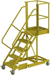 TRI-ARC - 92" 5 Step Configurable Cantilever Ladder - Supported, 300 Lb Capacity, 50" Platform Height, 30" Base Width x 64" Base Depth, Serrated - Exact Tooling