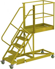 TRI-ARC - 92" 5 Step Configurable Cantilever Ladder - Supported, 300 Lb Capacity, 50" Platform Height, 30" Base Width x 84" Base Depth, Serrated - Exact Tooling