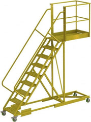 TRI-ARC - 132" 9 Step Configurable Cantilever Ladder - Supported, 300 Lb Capacity, 90" Platform Height, 30" Base Width x 117" Base Depth, Perforated Tread - Exact Tooling