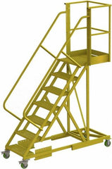 TRI-ARC - 112" 7 Step Configurable Cantilever Ladder - Supported, 300 Lb Capacity, 70" Platform Height, 30" Base Width x 81" Base Depth, Serrated - Exact Tooling