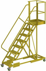 TRI-ARC - 122" 8 Step Configurable Cantilever Ladder - Supported, 300 Lb Capacity, 80" Platform Height, 30" Base Width x 89" Base Depth, Serrated - Exact Tooling