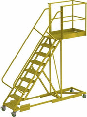 TRI-ARC - 132" 9 Step Configurable Cantilever Ladder - Supported, 300 Lb Capacity, 90" Platform Height, 30" Base Width x 117" Base Depth, Serrated - Exact Tooling