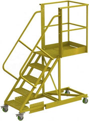 TRI-ARC - 92" 5 Step Configurable Cantilever Ladder - Supported, 300 Lb Capacity, 50" Platform Height, 30" Base Width x 74" Base Depth, Serrated - Exact Tooling