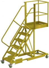 TRI-ARC - 102" 6 Step Configurable Cantilever Ladder - Supported, 300 Lb Capacity, 60" Platform Height, 30" Base Width x 82" Base Depth, Serrated - Exact Tooling