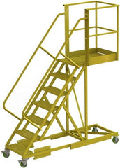 TRI-ARC - 112" 7 Step Configurable Cantilever Ladder - Supported, 300 Lb Capacity, 70" Platform Height, 30" Base Width x 91" Base Depth, Serrated - Exact Tooling