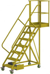 TRI-ARC - 112" 7 Step Configurable Cantilever Ladder - Unsupported, 300 Lb Capacity, 70" Platform Height, 30" Base Width x 81" Base Depth, Perforated Tread - Exact Tooling