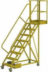 TRI-ARC - 122" 8 Step Configurable Cantilever Ladder - Unsupported, 300 Lb Capacity, 80" Platform Height, 30" Base Width x 89" Base Depth, Perforated Tread - Exact Tooling