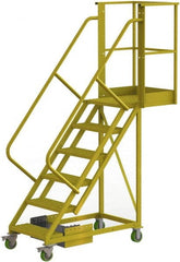 TRI-ARC - 102" 6 Step Configurable Cantilever Ladder - Unsupported, 300 Lb Capacity, 60" Platform Height, 30" Base Width x 72" Base Depth, Serrated - Exact Tooling