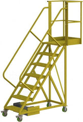 TRI-ARC - 112" 7 Step Configurable Cantilever Ladder - Unsupported, 300 Lb Capacity, 70" Platform Height, 30" Base Width x 81" Base Depth, Serrated - Exact Tooling