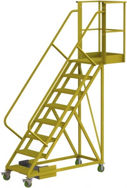 TRI-ARC - 122" 8 Step Configurable Cantilever Ladder - Unsupported, 300 Lb Capacity, 80" Platform Height, 30" Base Width x 89" Base Depth, Serrated - Exact Tooling