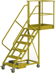TRI-ARC - 102" 6 Step Configurable Cantilever Ladder - Unsupported, 300 Lb Capacity, 60" Platform Height, 30" Base Width x 82" Base Depth, Serrated - Exact Tooling