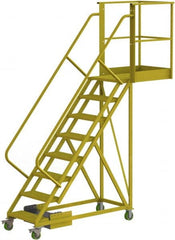 TRI-ARC - 122" 8 Step Configurable Cantilever Ladder - Unsupported, 300 Lb Capacity, 80" Platform Height, 30" Base Width x 99" Base Depth, Serrated - Exact Tooling