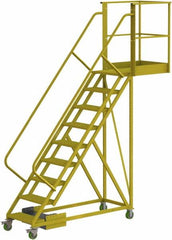 TRI-ARC - 132" 9 Step Configurable Cantilever Ladder - Unsupported, 300 Lb Capacity, 90" Platform Height, 30" Base Width x 107" Base Depth, Serrated - Exact Tooling