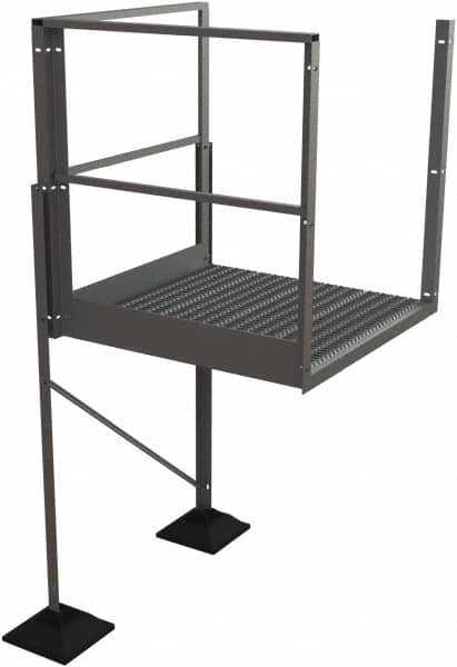 TRI-ARC - 50" 5 Step Turn Platform - Rooftop, 500 Lb Capacity, 50" Platform Height, 52-3/4" Base Width x 40" Base Depth, Serrated - Exact Tooling