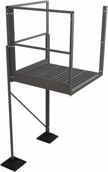 TRI-ARC - 60" 6 Step Turn Platform - Rooftop, 500 Lb Capacity, 60" Platform Height, 52-3/4" Base Width x 40" Base Depth, Serrated - Exact Tooling
