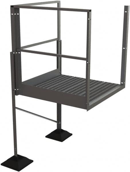 TRI-ARC - 40" 4 Step Turn Platform - Rooftop, 500 Lb Capacity, 40" Platform Height, 52-3/4" Base Width x 40" Base Depth, Serrated - Exact Tooling