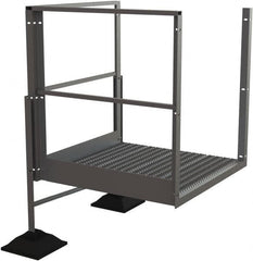 TRI-ARC - 20" 2 Step Turn Platform - Rooftop, 500 Lb Capacity, 20" Platform Height, 52-3/4" Base Width x 40" Base Depth, Serrated - Exact Tooling