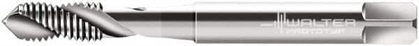 Walter-Prototyp - 1/4-20 UNC, 2 Flute, 35° Helix, Modified Bottoming Chamfer, Bright Finish, Cobalt Spiral Flute STI Tap - Right Hand Flute, 3.5433" OAL, 0.315" Shank Diam, 0.4724" Thread Length, 3B Class of Fit, Series N225069 - Exact Tooling