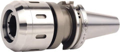 Accupro - CAT40 Dual Contact Taper, 1" Hole Diam x 2.41" Nose Diam Milling Chuck - 3.54" Projection, 0.0002" TIR, Through-Spindle Coolant, - Exact Tooling