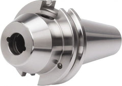 Accupro - CAT40 Taper Shank 1" Hole End Mill Holder/Adapter - 2-1/4" Nose Diam, 2" Projection, Through-Spindle & DIN Flange Coolant - Exact Tooling