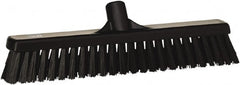 Vikan - 16" Combo Duty Synthetic Push Broom - 2" Bristle Length, Plastic Block, European Threaded Handle Connection - Exact Tooling