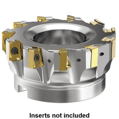 Kennametal - 11 Inserts, 4" Cut Diam, 1-1/2" Arbor Diam, 15.5mm Max Depth of Cut, Indexable Square-Shoulder Face Mill - 0° Lead Angle, 50.8" High, LNGU15T608SRGE Insert Compatibility, Series MILL 4-15 - Exact Tooling