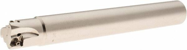 Seco - 1" Cut Diam, 8mm Max Depth of Cut, 1" Shank Diam, 7.87" OAL, Indexable Square Shoulder End Mill - LOEX Inserts, Cylindrical Shank, 90° Lead Angle, Through Coolant, Series Square T4-08 - Exact Tooling