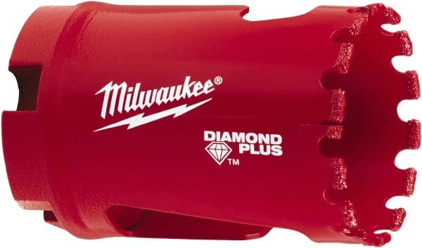 Milwaukee Tool - 1-3/8" Diam, 1-1/2" Cutting Depth, Hole Saw - Diamond Grit Saw, Continuous Edge - Exact Tooling