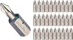 Wiha - #1, Insert Phillips Screwdriver Bit - 1/4" Drive, - Exact Tooling