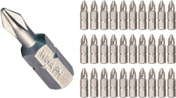 Wiha - #2, Insert Phillips Screwdriver Bit - 1/4" Drive, - Exact Tooling