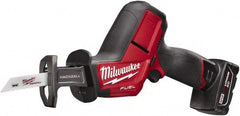 Milwaukee Tool - 12V, 0 to 3,000 SPM, Cordless Reciprocating Saw - 5/8" Stroke Length, 12" Saw Length, 1 Lithium-Ion Battery Included - Exact Tooling