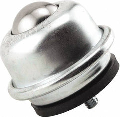 Hudson Bearing - 1-1/2 Inch Diameter, Round, Stainless Steel Ball Transfer - 2.5625 Inch Mount Height, 250 Lb. Capacity - Exact Tooling