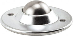 Hudson Bearing - 1-1/2 Inch Diameter, Round, Stainless Steel Ball Transfer - 3.6563 Inch Overall Diameter, 1.1406 Inch Mount Height, 200 Lb. Capacity - Exact Tooling