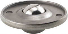 Hudson Bearing - 5/8 Inch Diameter, Round, Stainless Steel Ball Transfer - 1.6875 Inch Overall Diameter, 3/8 Inch Mount Height, 20 Lb. Capacity - Exact Tooling