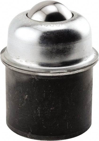 Hudson Bearing - 1-1/2 Inch Diameter, Round, Stainless Steel Ball Transfer - 3 Inch Overall Diameter, 1.8125 Inch Mount Height, 250 Lb. Capacity - Exact Tooling