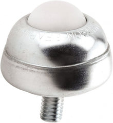 Hudson Bearing - 1 Inch Diameter, Round, Nylon Ball Transfer - 1-3/4 Inch Overall Diameter, 1-3/8 Inch Mount Height, 75 Lb. Capacity - Exact Tooling