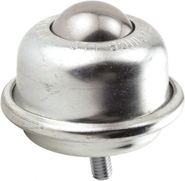 Hudson Bearing - 1-1/2 Inch Diameter, Round, Stainless Steel Ball Transfer - 3-1/4 Inch Overall Diameter, 2.3125 Inch Mount Height, 250 Lb. Capacity - Exact Tooling