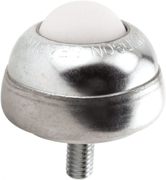 Hudson Bearing - 1 Inch Diameter, Round, Nylon Ball Transfer - 1-3/4 Inch Overall Diameter, 1-3/8 Inch Mount Height, 75 Lb. Capacity - Exact Tooling