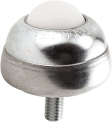 Hudson Bearing - 1 Inch Diameter, Round, Nylon Ball Transfer - 1-3/4 Inch Overall Diameter, 1-3/8 Inch Mount Height, 75 Lb. Capacity - Exact Tooling