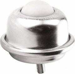 Hudson Bearing - 1-1/2 Inch Diameter, Round, Nylon Ball Transfer - 3-1/4 Inch Overall Diameter, 2.3125 Inch Mount Height, 250 Lb. Capacity - Exact Tooling