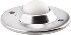 Hudson Bearing - 1-1/2 Inch Diameter, Round, Nylon Ball Transfer - 3.6563 Inch Overall Diameter, 1.1406 Inch Mount Height, 200 Lb. Capacity - Exact Tooling