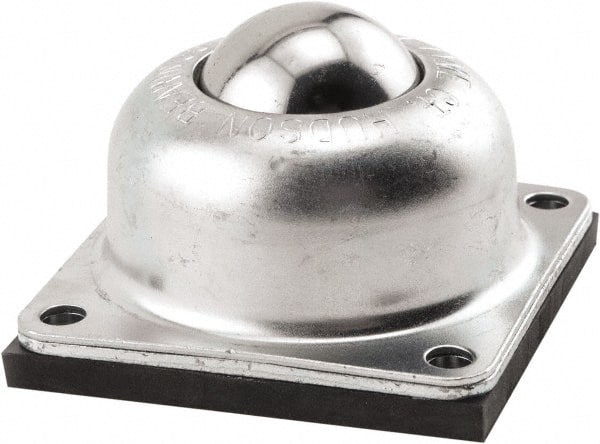 Hudson Bearing - 1-1/2 Inch Diameter, Round, Stainless Steel Ball Transfer - 2 Inch Mount Height, 250 Lb. Capacity - Exact Tooling
