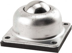 Hudson Bearing - 1-1/2 Inch Diameter, Round, Carbon Steel Ball Transfer - 2.5625 Inch Mount Height, 250 Lb. Capacity - Exact Tooling